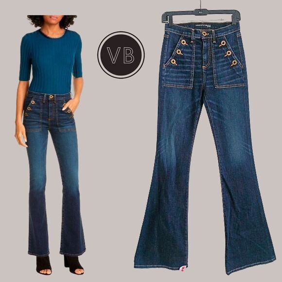 VERONICA BEARD NEW FLORENCE High Rise 11" Flare Leg Jean 28 - Picture 1 of 12
